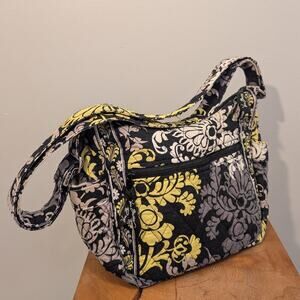 Vera Bradley OnTheGo Crossbody Adjustable Zip Purse Black/Yellow/Gray/White